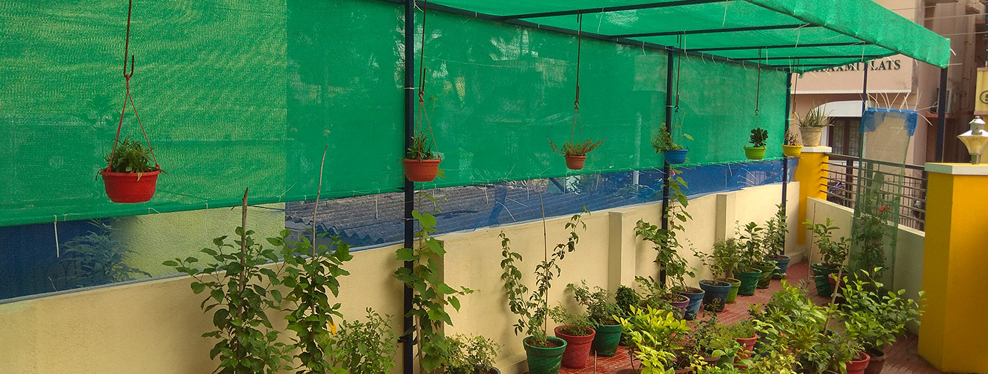 Shade Net Structure for Terrace Garden